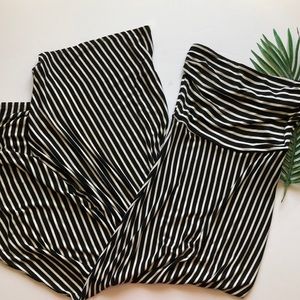 Monteau Black & White Striped Strapless Maxi Dress